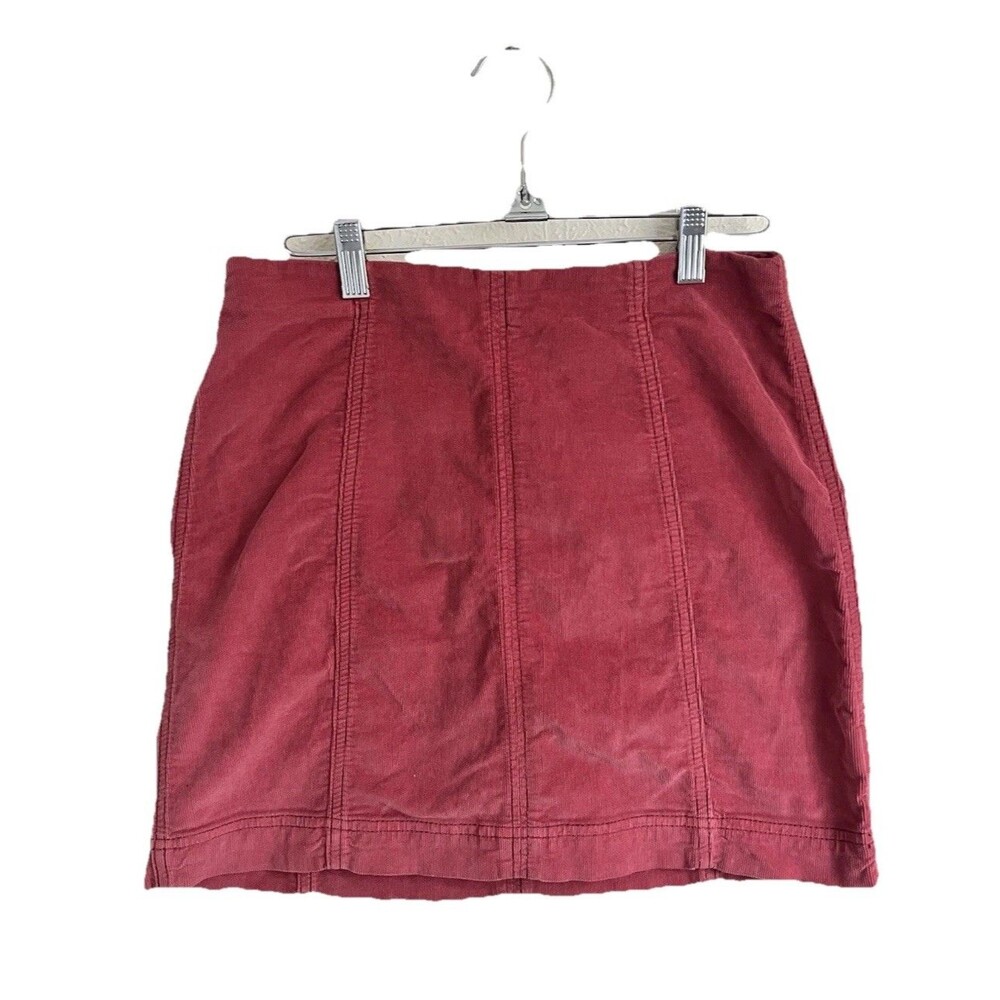 Free People Red Corduroy Mini Skirt Women’s Size 8 Cotton
